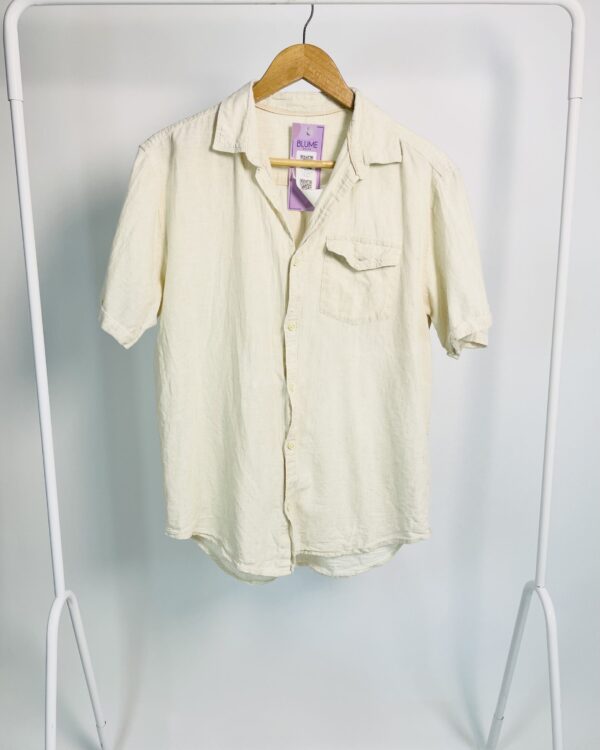 Camisa linho manga curta bege MARFINO - M - VENDIDO SISTEMA OTO