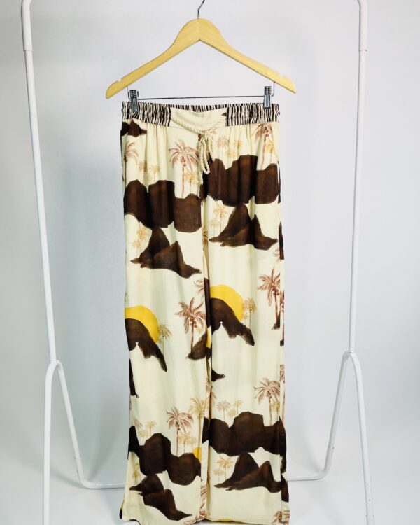 Calça pantalona estampa corcovado bege com marrom DRESS TO - 40 *nunca usado* - VENDIDO SIST OTO