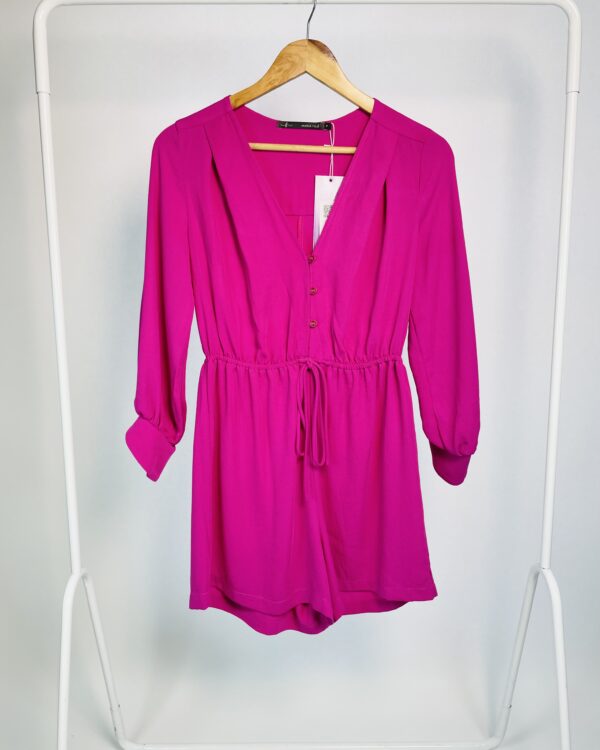 Macaquinho fúcsia manga longa botões na frente MARIA FILÓ - P