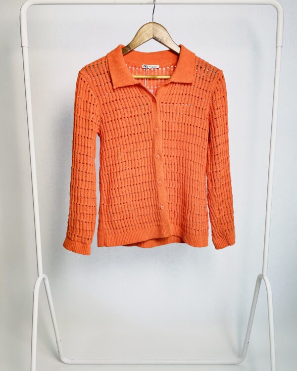 Camisa laranja crochet ZARA - P - VENDIDO SIST OTO