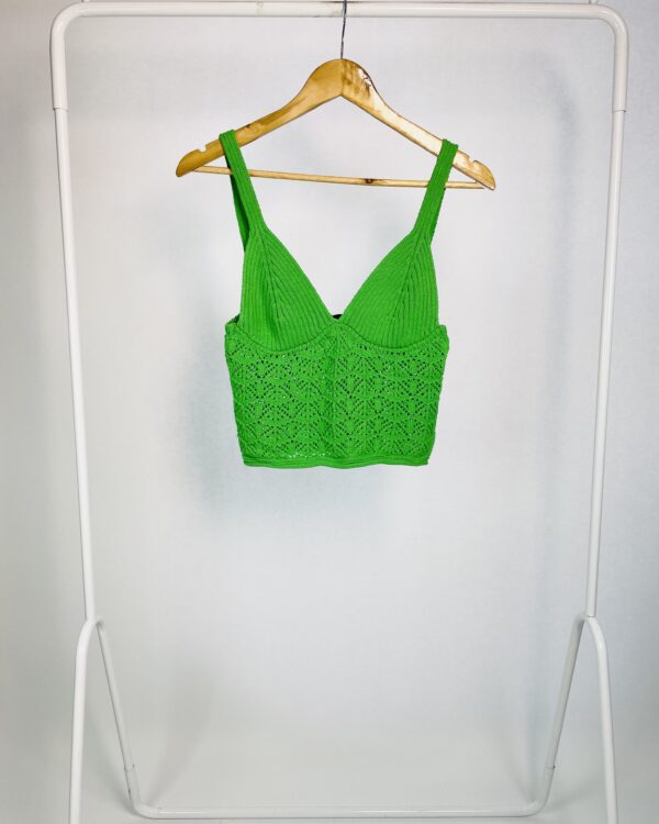 Blusa cropped crochet verde ZARA - P - VENDIDO SISTEMA OTO