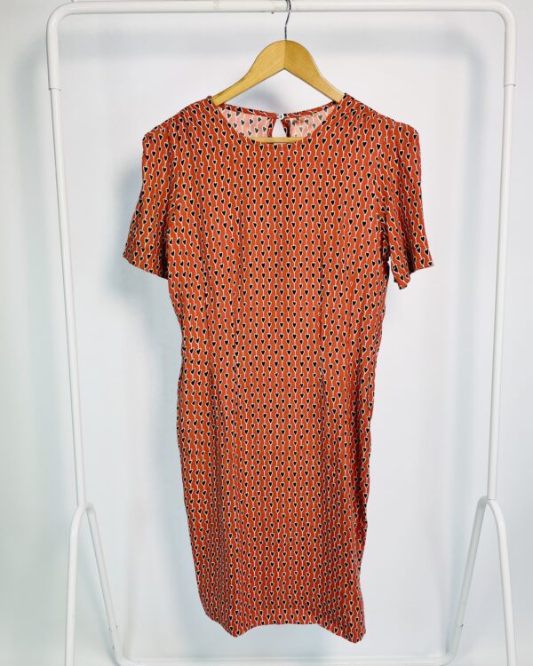 Vestido terracota seda com estampa corações LENNY NIEMEYER - M *nunca usado*