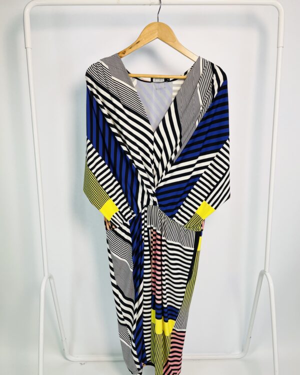 Vestido malha fria colorido com listras LUCIDEZ - XGG - VENDIDO SISTEMA OTO