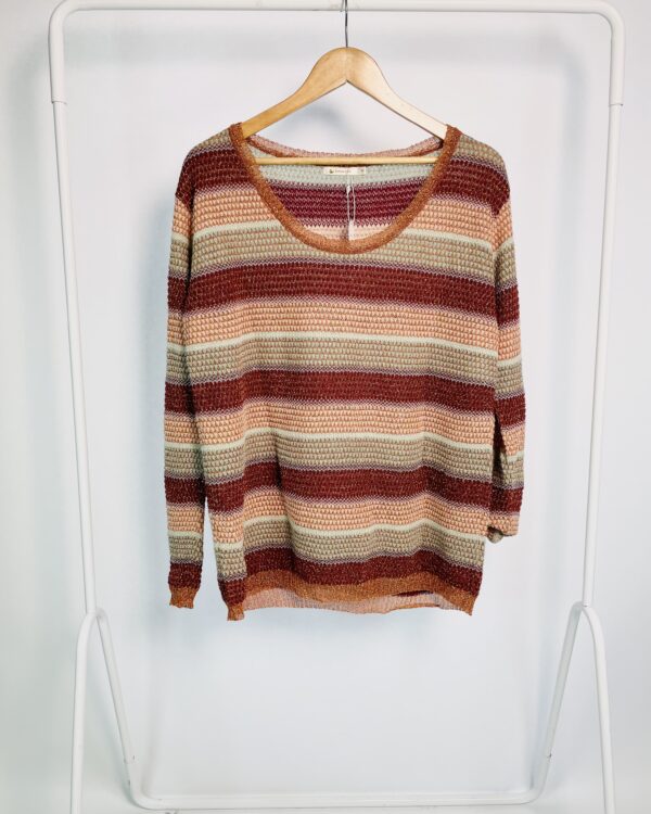 Suéter tricot colorido com lurex cobre MARIA FILÓ - M - VENDIDO SISTEMA OTO