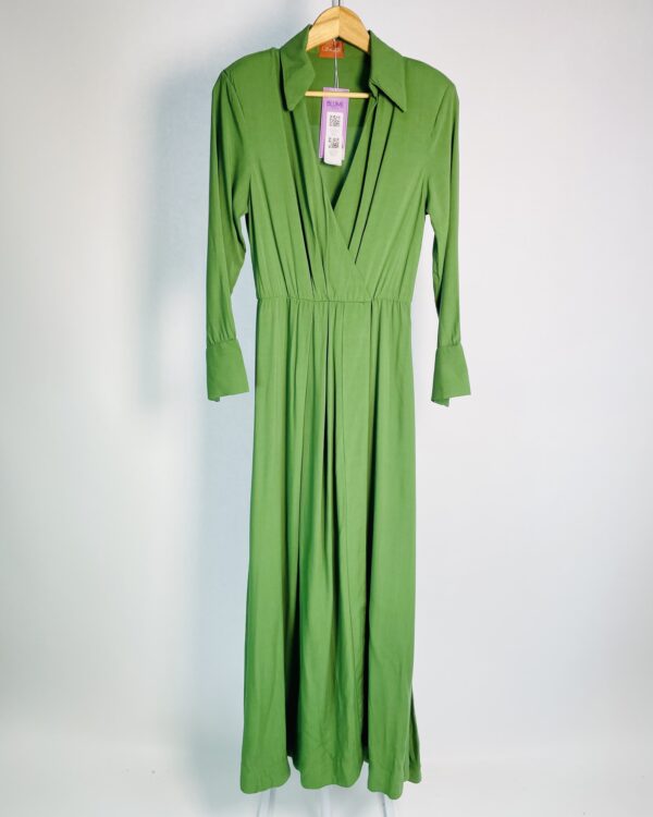 Vestido verde com mangas e decote v fenda na perna GINGER - 34 - VENDIDO SISTEMA OTO