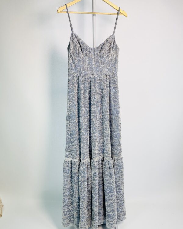 Vestido longo renda azul alça fina BO.BÔ - 38 - VENDIDO SISTEMA OTO