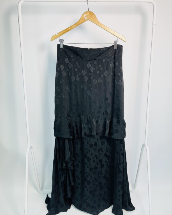 Saia longa preta com babados DB BRAND - PP