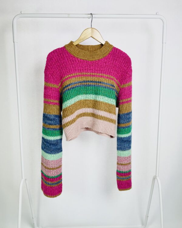 Blusa tricot listras coloridas NV - G - VENDIDO SIST OTO
