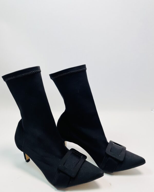 Bota preta com detalhes scarpin meia PAULA TORRES - 34