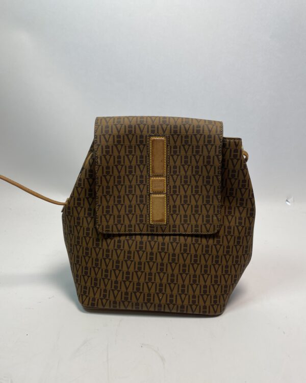 Mochila pequena marrom monograma VICTOR HUGO