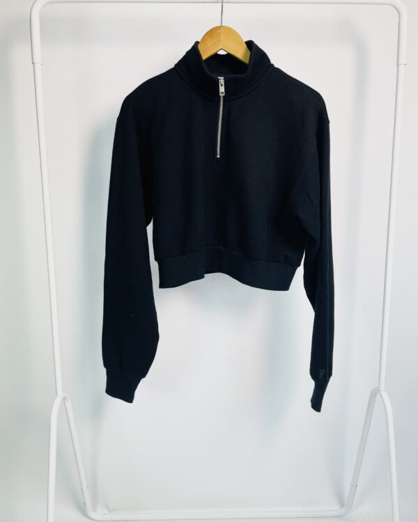 Moletom preto com ziper na gola TNA - M - VENDIDO SIST OTO