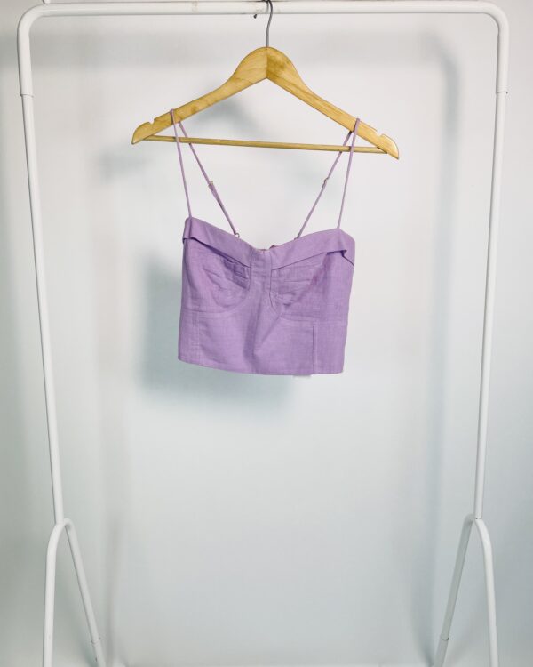 Cropped linho lilás alça fina VIX - G