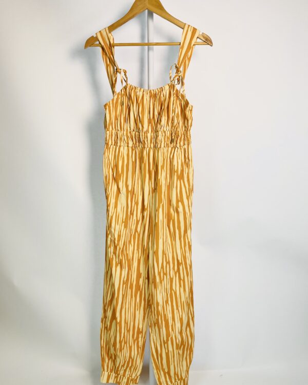 Macacão algodão laranja estampa listras elástico na cintura ANIMALE - 40 - VENDIDO SISTEMA OTO