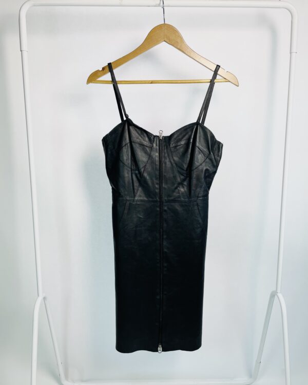 Vestido curto couro com ziper ATEEN - 42 - VENDIDO SISTEMA OTO