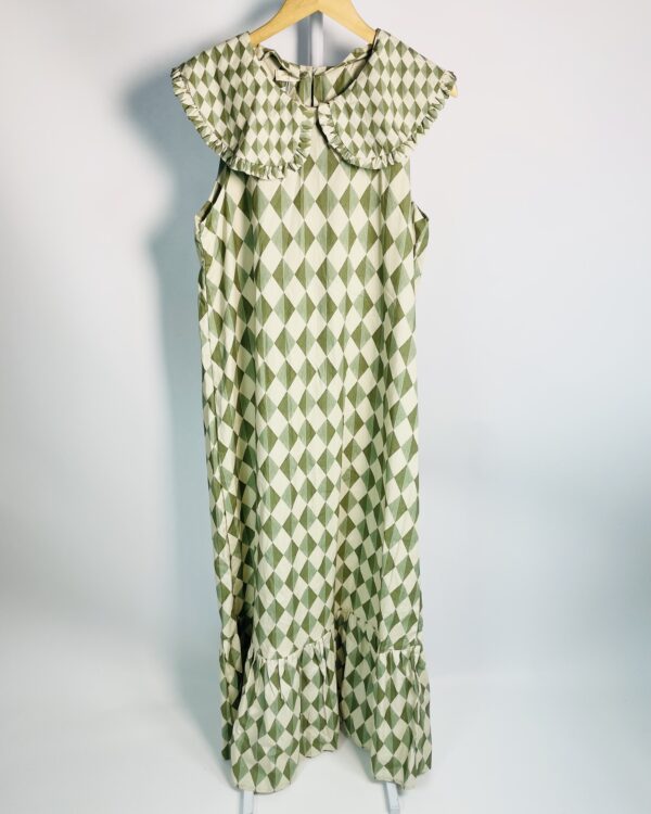 Vestido algodao verde estampa geometrica ENOA - M - VENDIDO SISTEMA OTO