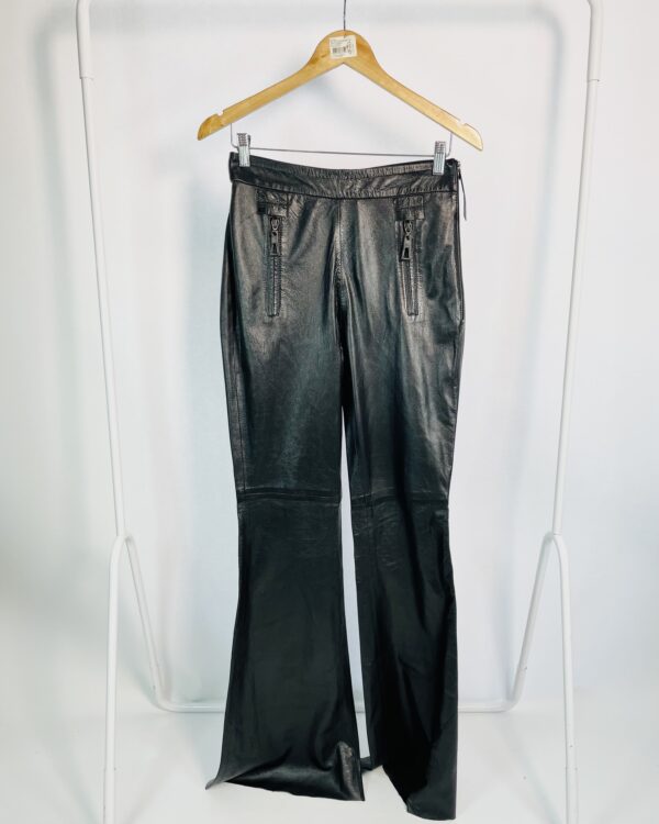 Calça couro preta flare ANIMALE - 34