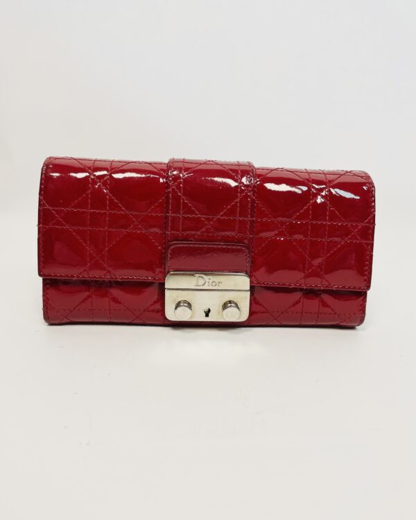 Carteira vermelha escura verniz DIOR VENDIDO SISTEMA OTO