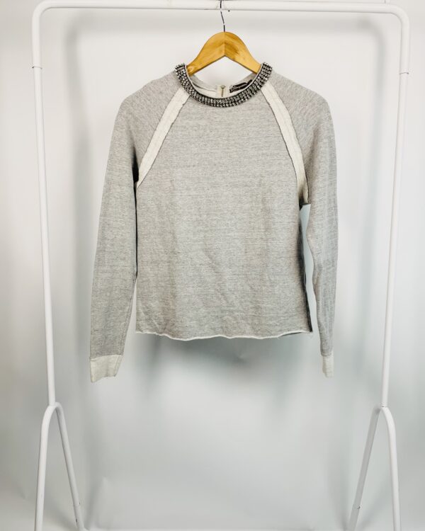 Casaco cinza gola pedraria BOBO - M - VENDIDO SISTEMA OTO