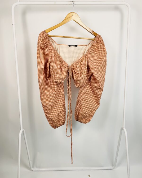 Top vichy marrom  CLOCK HOUSE - G - VENDIDO SISTEMA OTO