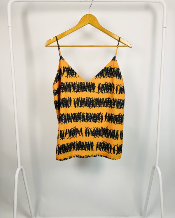 Blusa regata mostarda estampa peixes EVA - 42