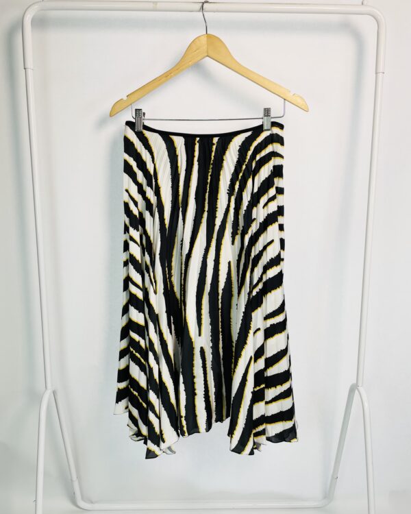 Saia midi seda p&b plissada EVA - 40 - VENDIDO SIST OTO