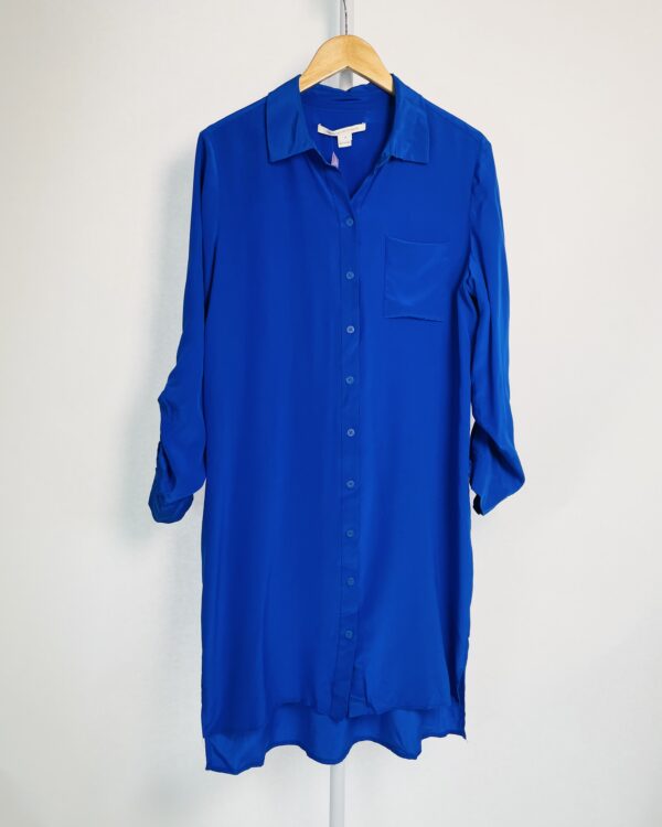 Chemise seda curta azul com faixa DIANE VON FURSTENBERG - G - VENDIDO SISTEMA OTO
