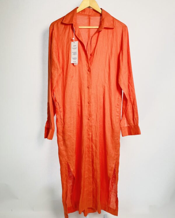 Chemise linho laranja - P - VENDIDO SISTEMA OTO