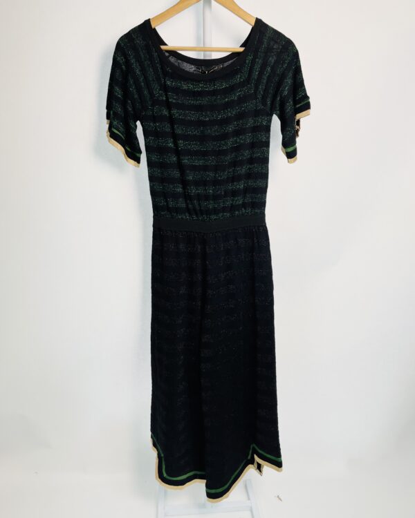 Macacõa pantacourt preto tricot com verde lurex MARIA FILÓ - P *nunca usado* - VENDIDO SISTEMA OTO