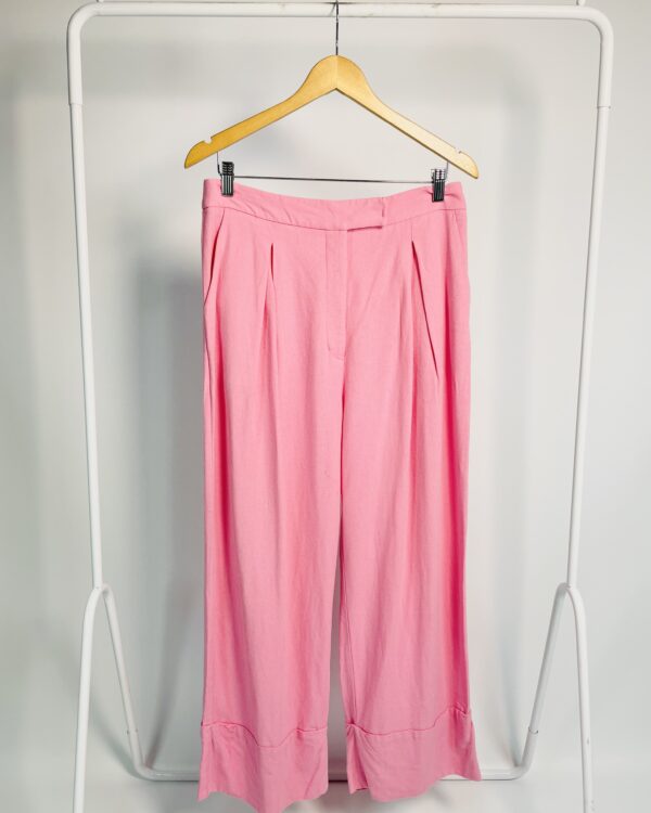 Calça linho pantalona rosa NV - 42 - VENDIDO SISTEMA OTO