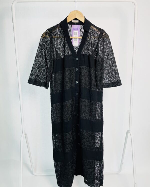 Vestido chemise midi laise preto mangas curtas A.BRAND - 34 - VENDIDO SISTEMA OTO