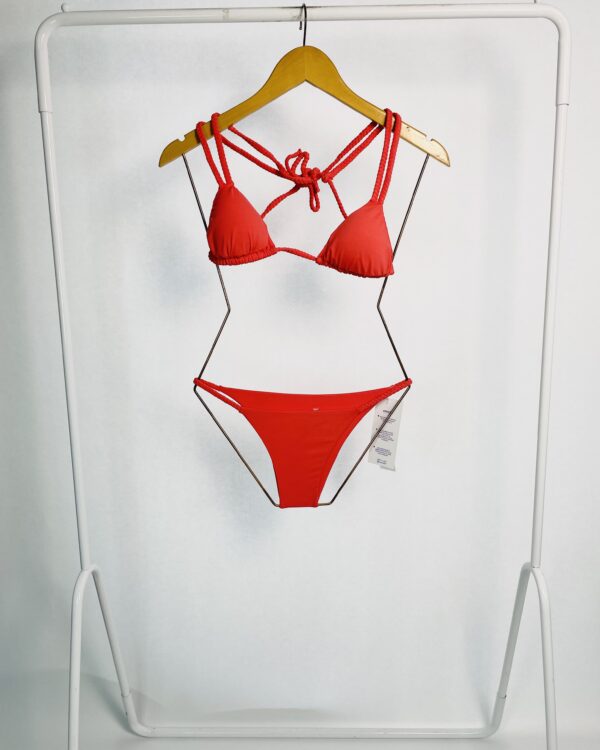 Biquini rosa com alças trançadas  MARJU - P