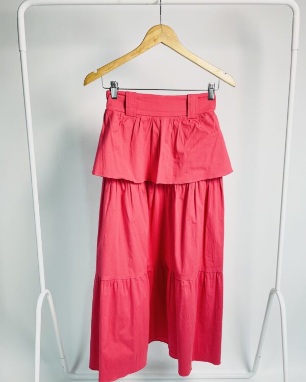 Saia midi rosa com sobreposição NV - 36