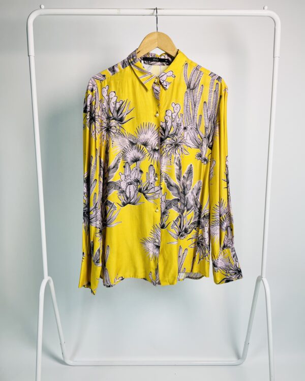 Camisa amarela estampada EVA - 44 - VENDIDO SISTEMA OTO