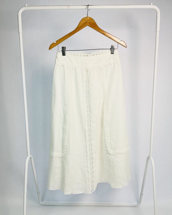 Saia branca com renda IORANE - 38 - VENDIDO SISTEMA OTO