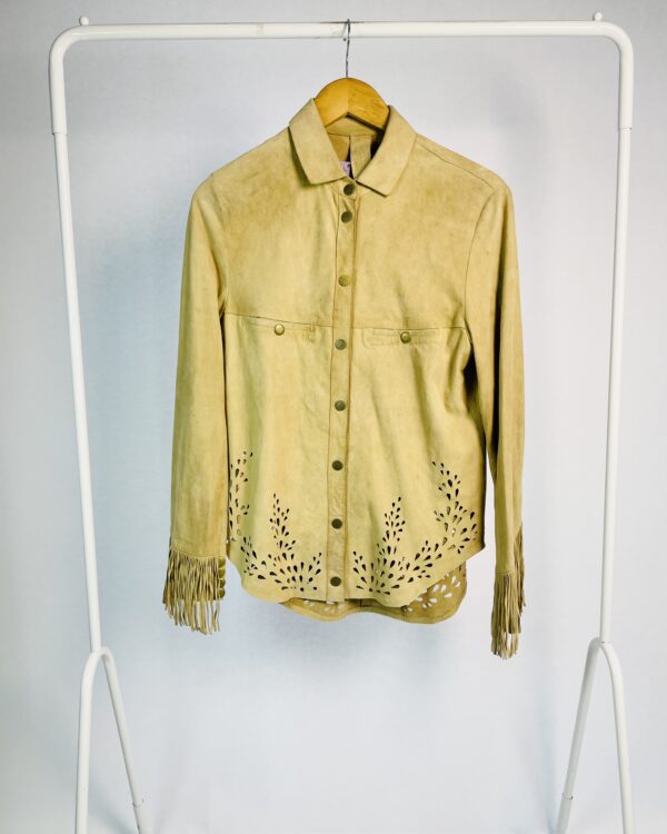 Camisa chamois bege com franjas ANIMALE - M - VENDIDO SISTEMA OTO