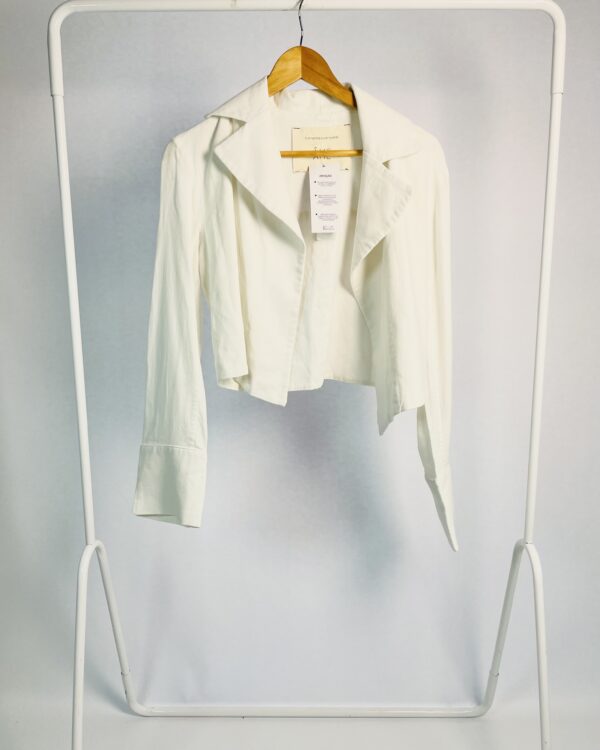 Blazer curto linho branco ÂME - P - VENDIDO SISTEMA OTO