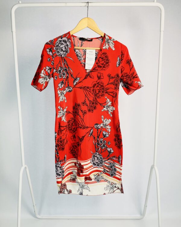 Vestido vermelho com estampa preta ANIMALE -P