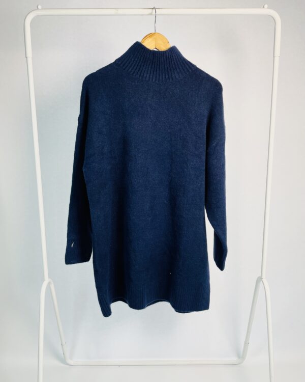 Vestido tricot azul marinho gola alta e mangas longas ZARA - P - VENDIDO SISTEMA OTO