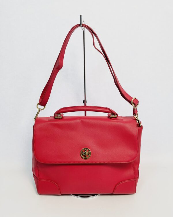 Bolsa vermelha com ferragens douradas TORY BURCH