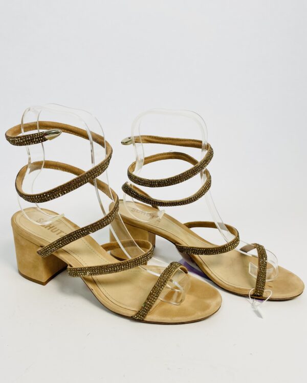 Sandália bege tiras finas com brilhos SCHUTZ - 39 - VENDIDO SISTEMA OTO