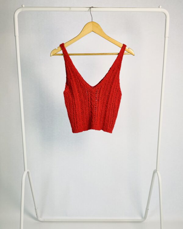 Cropped tricot crochê vermelho NV - PP