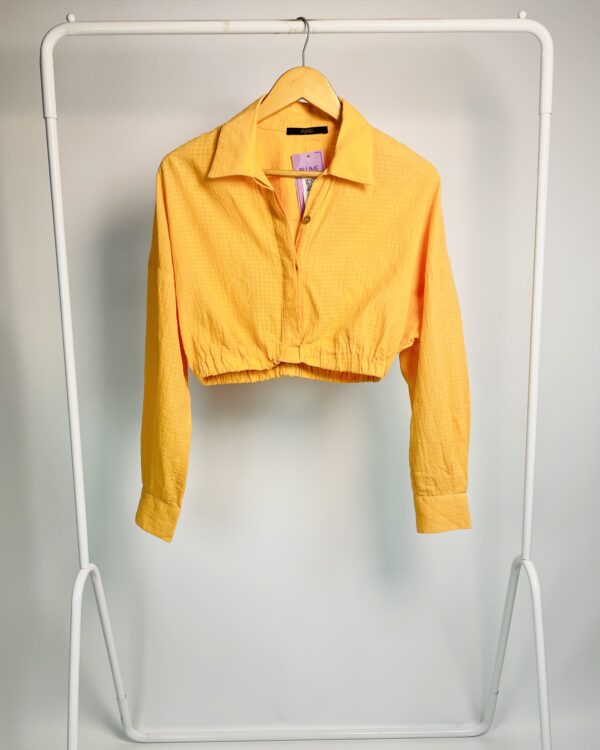 Camisa cropped laranja texturizada ANIMALE - P - VENDIDO SISTEMA OTO