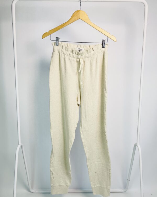 Calça moletom bege com elástico no cós ARA - P