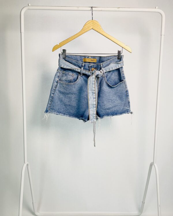 Short jeans cintura alta com faixa DRESS TO - 36 - VENDIDO SISTEMA OTO