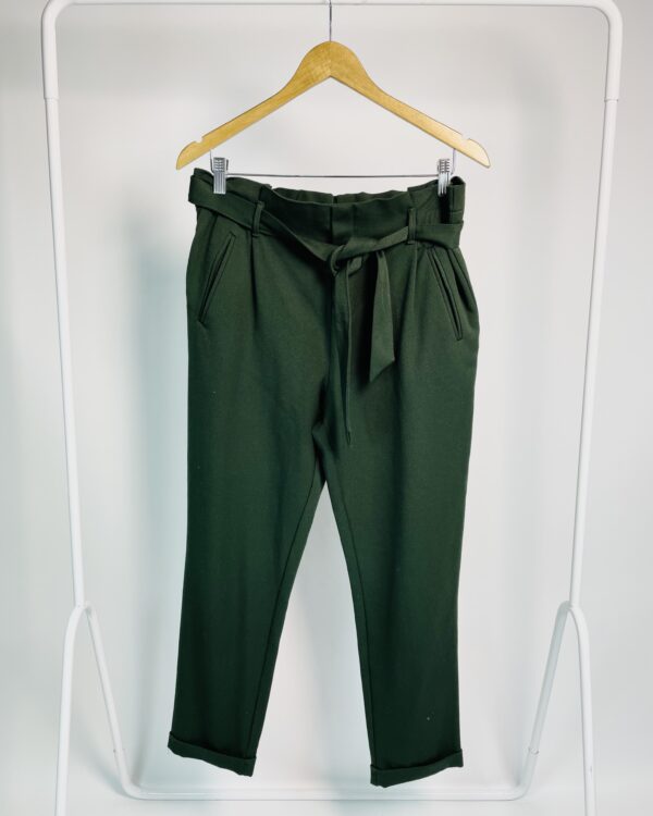 Calça verde escura faixa na cintura ZARA - M - VENDIDO SISTEMA OTO
