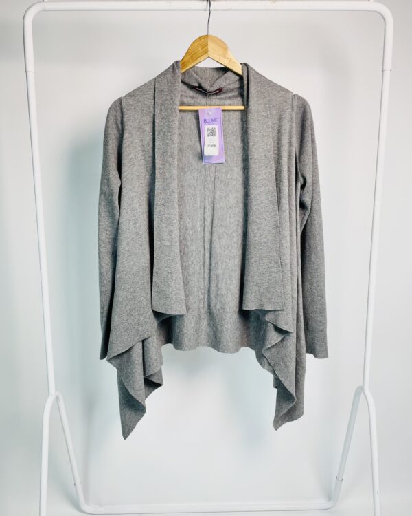 Cardigan tricot assimétrico cinza COMPTOIR DES COTONNIERS - P