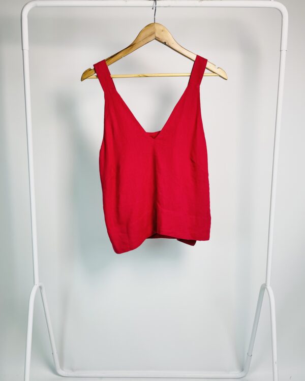 Regata linho vermelha decote v LENNY NIEMEYER - P
