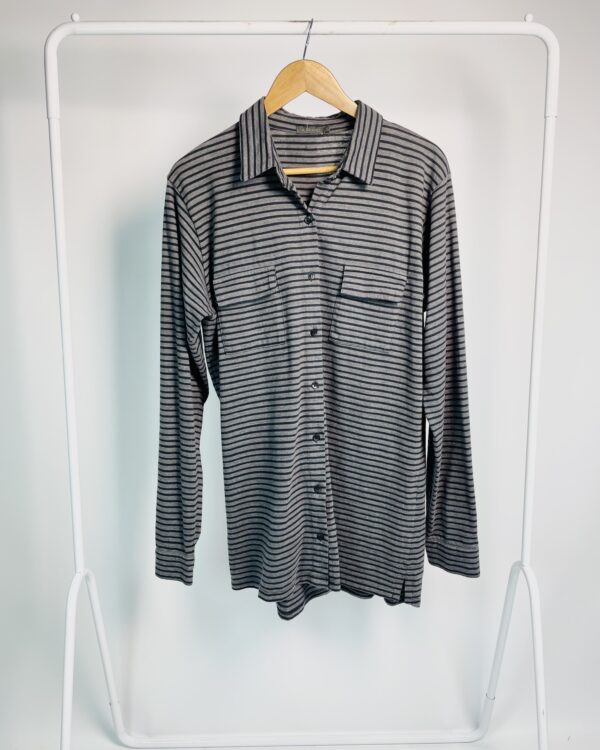 Camisa malha cinza e azul mairnho listrada ABRAND - 44