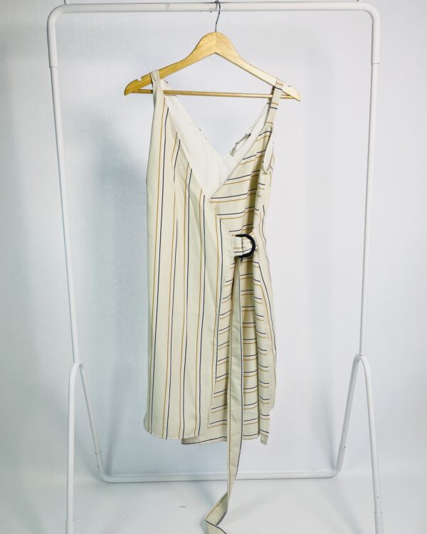 Vestido midi cinza com listras caramelos BOBSTORE - PP *nunca usado* - VENDIDO SISTEMA OTO