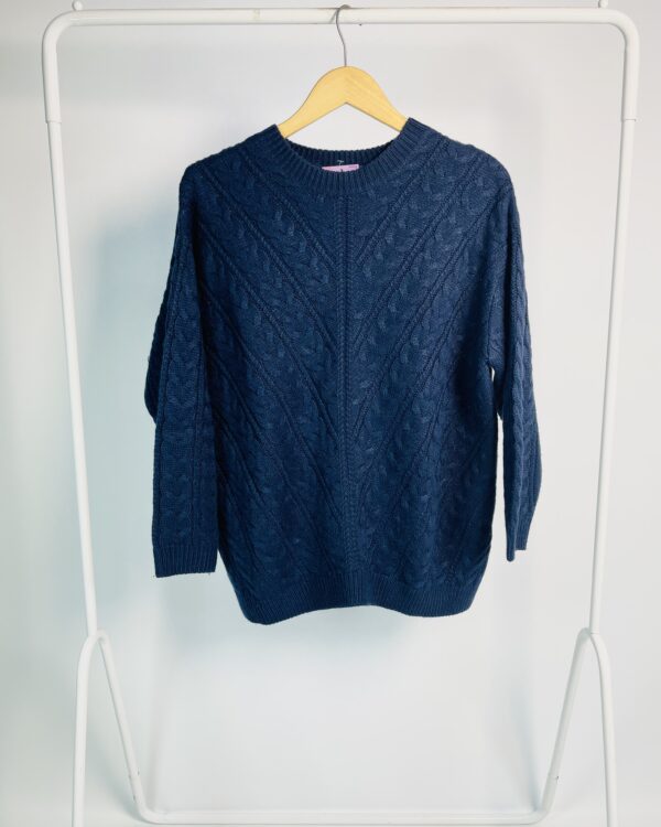 Blusa tricot azul marinho A|K CASUAL - M - VENDIDO SISTEMA OTO